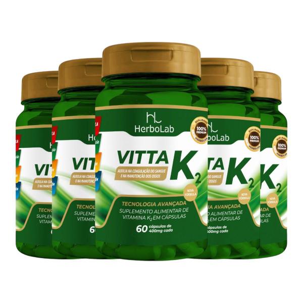 Imagem de Kit 24x ATACADO VITTA K2 NOVA FORMULA 60 CAPS 400MG - HERBOLAB D