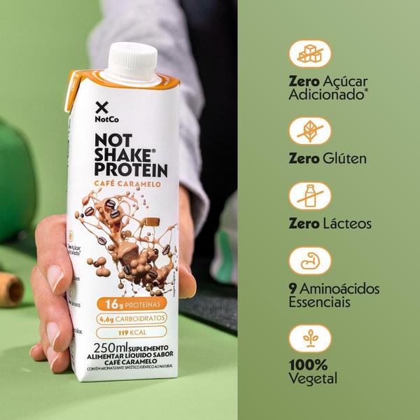 Imagem de Kit 24x Bebida Proteica NotCo NotShake Protein 16g de Proteína Café Caramelo 250ml