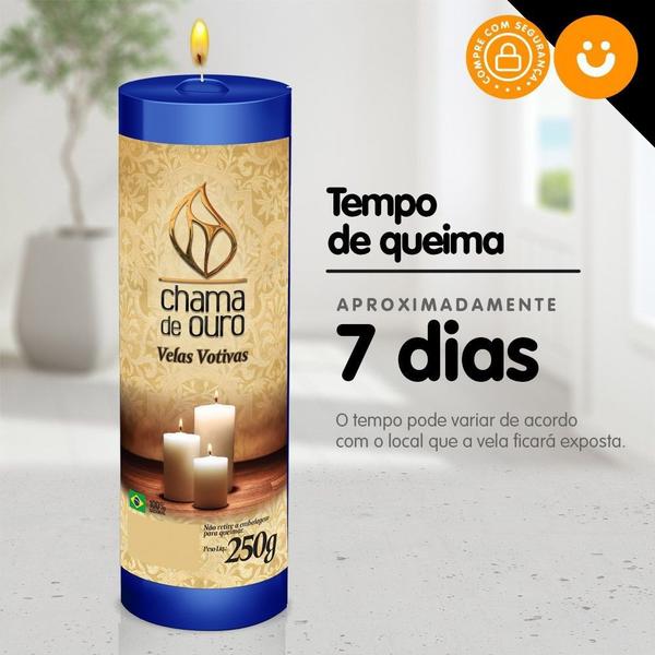 Imagem de Kit 24x Vela De 7 Dias Atacado  250g Velas - Cor Azul Escuro