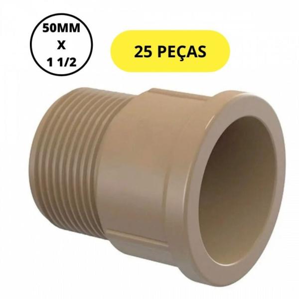 Imagem de Kit 25 adaptador soldavel agua curto 50mmx11/2 krona 0336