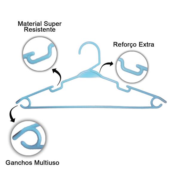 Imagem de Kit 25 Cabide Infantil Reforçado Roupa Criança Bebê 30cm
