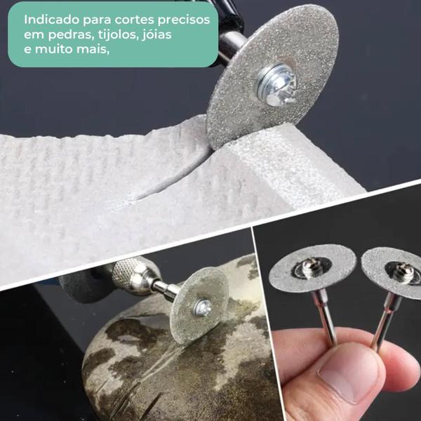 Imagem de Kit 25 Disco De Corte E Ponta Diamantada Para Micro Retífica