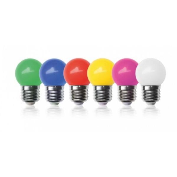 Imagem de Kit 25 lampada bolinha led g45 3w e27 127v vermelha galaxy