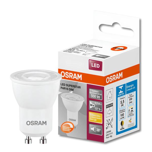 Imagem de Kit 25 Lampada Dicroica Dim 5,5W 2700K 550Lm 110V Osram