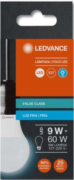 Kit 25 Lampadas Led Cla60 9W 4000K 806Lm Biv E27 - Ledvance Imagem de Kit 25 Lampadas Led Cla60 9W 4000K 806Lm Biv E27 - Ledvance