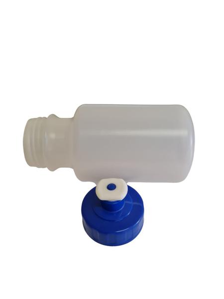 Imagem de Kit 25 Mini Garrafinha Squeeze tampa azul 300ml Plástico