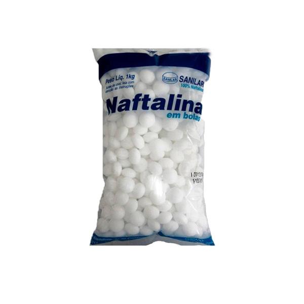 Imagem de Kit 25 Naftalina em Bolas Branca Embalagem 1 kg - Sanilar