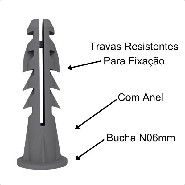 Imagem de Kit 25 Parafusos E Buchas 6mm Para Madeira E Alvenaria Mdf