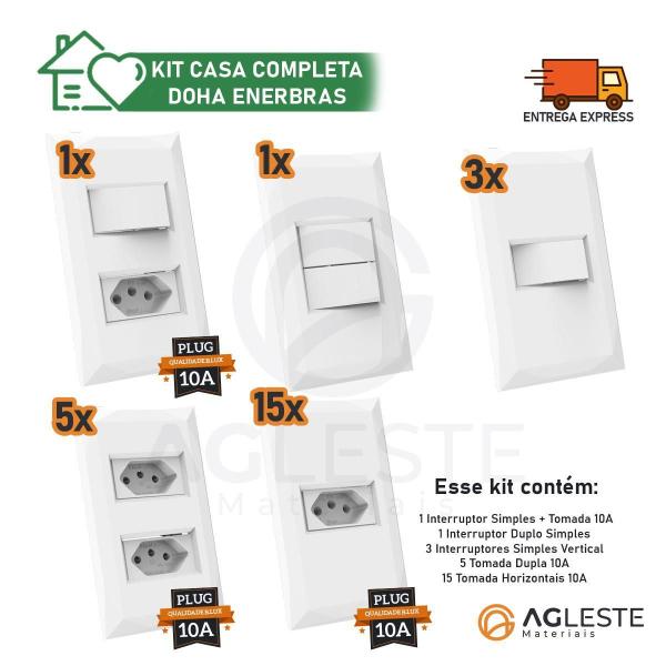 Imagem de Kit 25 Peças Casa Completa 4X2 - Enerbras Doha Branco