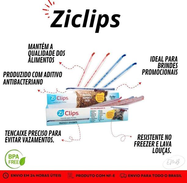 Imagem de Kit 25 Presilhas Para Fechar Sacos E Embalagens De Comida