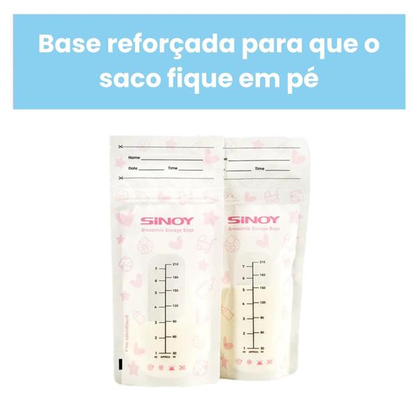 Imagem de Kit 25 Sacos Para Armenar Leite Materno 210 Ml