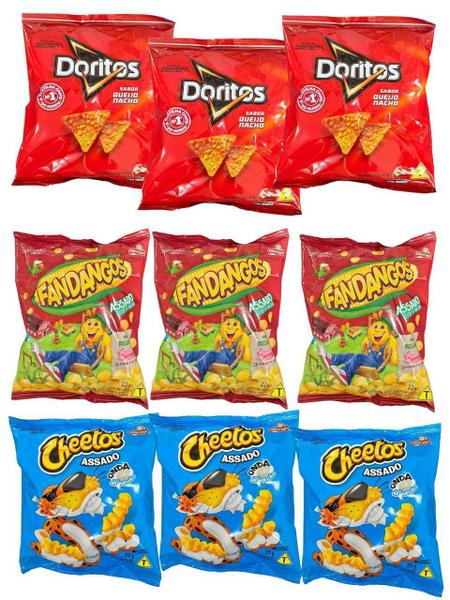 Kit 25 Un Mini Salgadinho Fandangos + Doritos +Cheetos - Pepsico Imagem de Kit 25 Un Mini Salgadinho Fandangos + Doritos +Cheetos