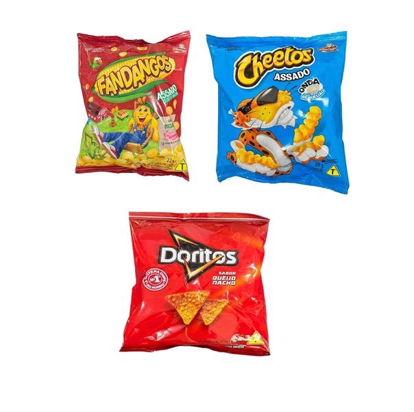 Kit 25 Un Mini Salgadinho Fandangos + Doritos +Cheetos - Pepsico Imagem de Kit 25 Un Mini Salgadinho Fandangos + Doritos +Cheetos