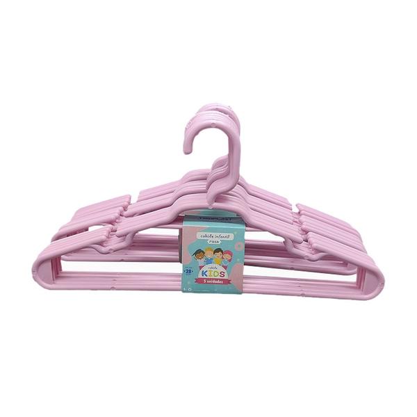 Imagem de Kit 25 Unidades Cabides Infantis Reforçado Roupa Infantil Bebê