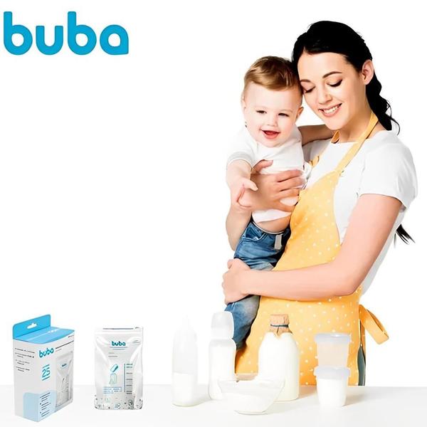 Imagem de Kit 25 Unidades De Sacos Para Armazenar E Congelar Leite Materno Mãe 200ml Buba