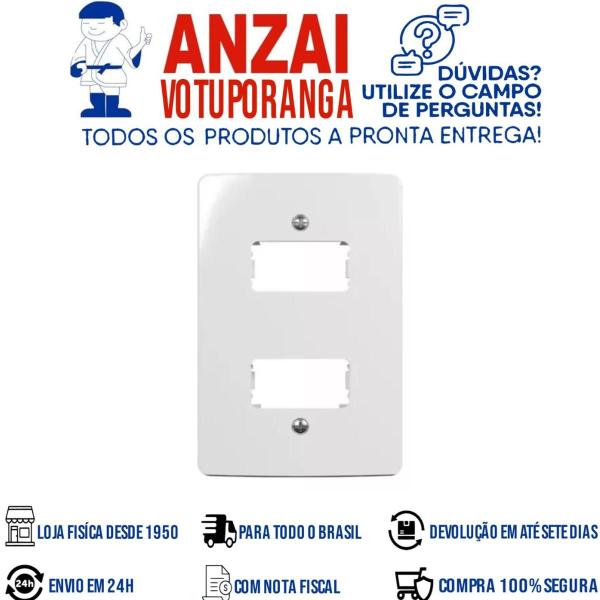 Imagem de Kit 25 unidades - mg renova placa 4x2 2 postos horiz branca