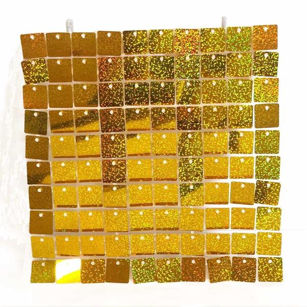 Imagem de Kit 25 Unidades Painel Decorativo Lantejoula Shimmer Wall Laser Ouro