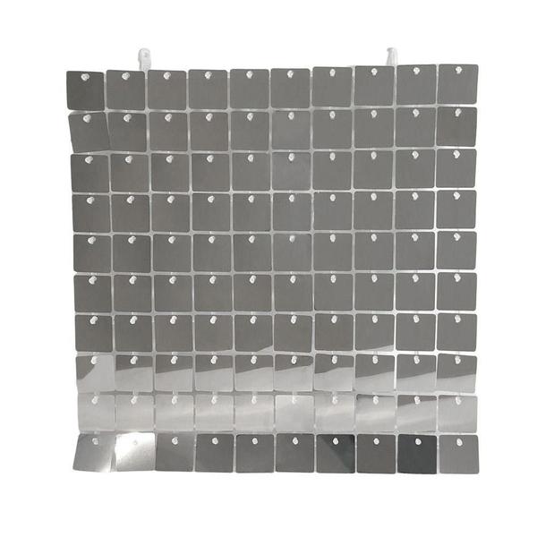 Kit 25 Unidades Painel Decorativo Lantejoula Shimmer Wall Prateado - Open Star Imagem de Kit 25 Unidades Painel Decorativo Lantejoula Shimmer Wall Prateado