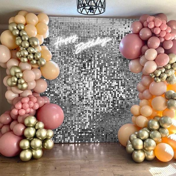 Kit 25 Unidades Painel Decorativo Lantejoula Shimmer Wall Prateado - Open Star Imagem de Kit 25 Unidades Painel Decorativo Lantejoula Shimmer Wall Prateado