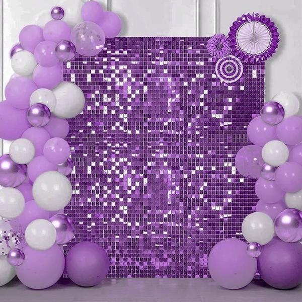 Kit 25 Unidades Painel Decorativo Lantejoula Shimmer Wall Roxo - Open Star Imagem de Kit 25 Unidades Painel Decorativo Lantejoula Shimmer Wall Roxo