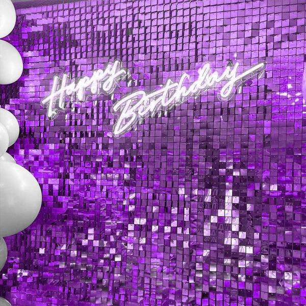 Kit 25 Unidades Painel Decorativo Lantejoula Shimmer Wall Roxo - Open Star Imagem de Kit 25 Unidades Painel Decorativo Lantejoula Shimmer Wall Roxo