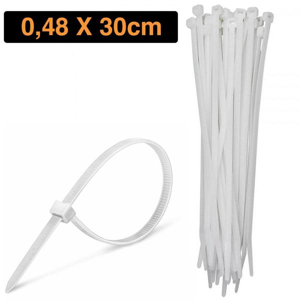 Imagem de Kit 250 Uni Abraçadeira Nylon Cinta Plástica 4,8mm 30cm