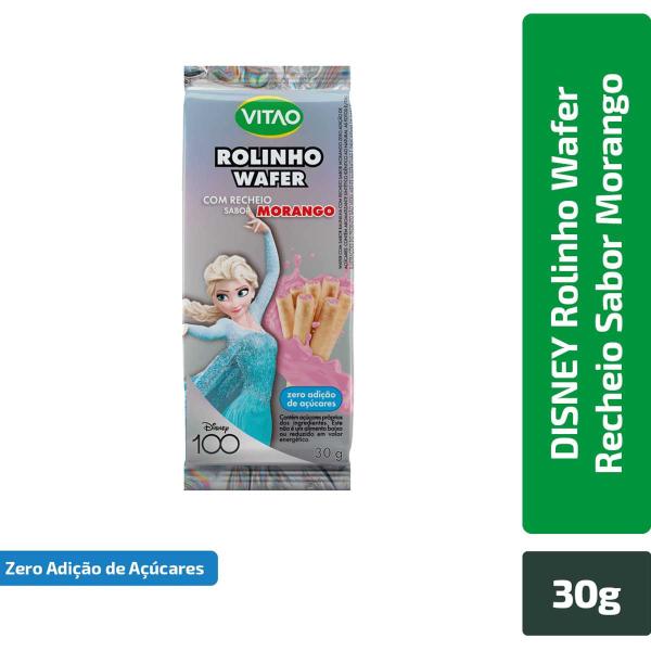 Kit 28 Rolinho Wafer Recheio de Morango Vitao 30g Sem Açúcar - Vitao Alimentos Imagem de Kit 28 Rolinho Wafer Recheio de Morango Vitao 30g Sem Açúcar