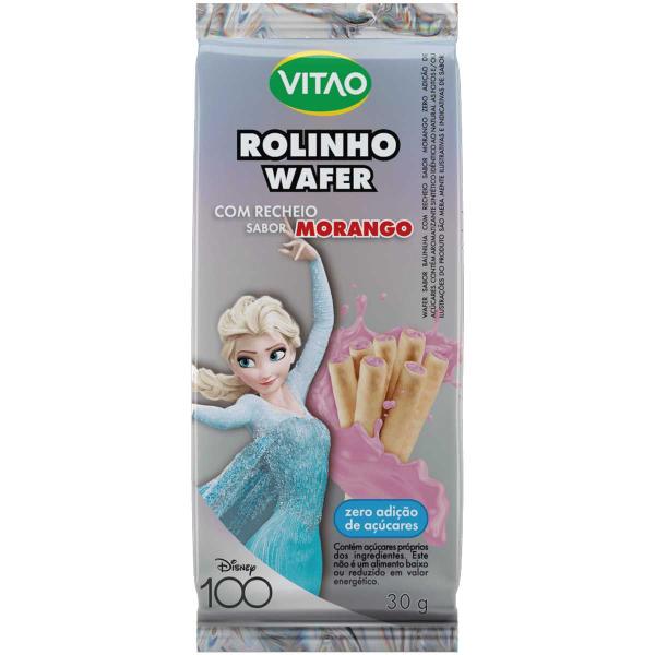 Kit 28 Rolinho Wafer Recheio de Morango Vitao 30g Sem Açúcar - Vitao Alimentos Imagem de Kit 28 Rolinho Wafer Recheio de Morango Vitao 30g Sem Açúcar