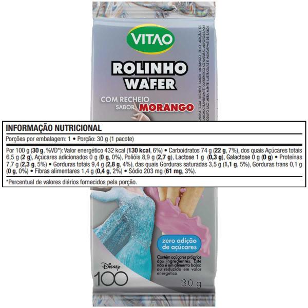 Kit 28 Rolinho Wafer Recheio de Morango Vitao 30g Sem Açúcar - Vitao Alimentos Imagem de Kit 28 Rolinho Wafer Recheio de Morango Vitao 30g Sem Açúcar