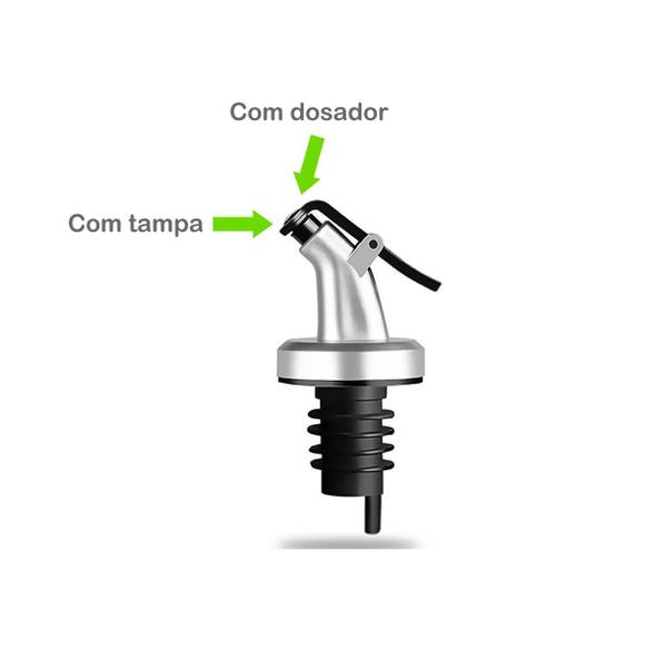 Imagem de kit 2un bico dosador c/ tampa p/ garrafa azeite vinagre