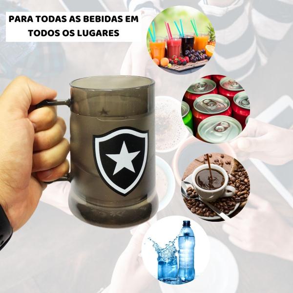 Imagem de Kit 2Un Caneca Copo Gel 300ml Preto Isolante Térmico Chopp Cerveja Time Botafogo Glorioso