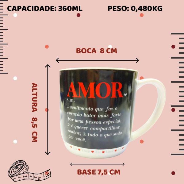 Imagem de Kit 2Un Caneca Preta Porcelana 300Ml Café Eu E Você Dizeres