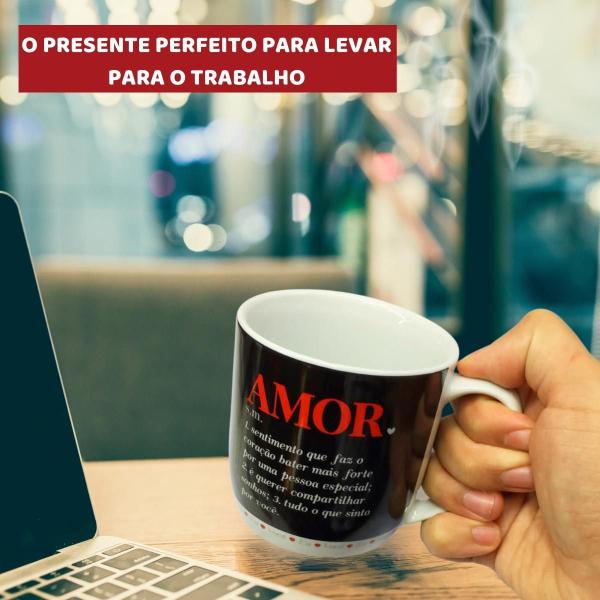 Imagem de Kit 2Un Caneca Preta Porcelana 300Ml Café Eu E Você Dizeres