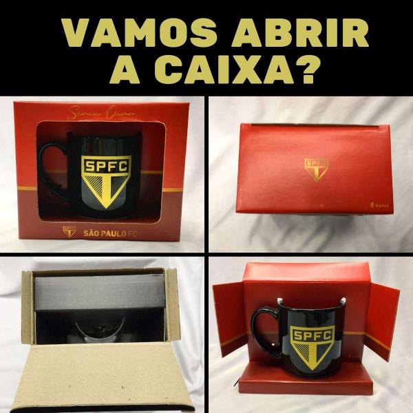 Imagem de Kit 2Un Caneca Preta Xícara Porcelana 300Ml Café Time São