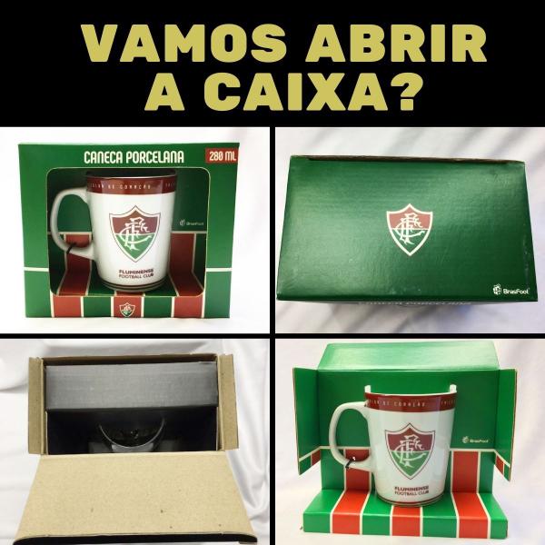 Imagem de Kit 2Un Caneca Xicara Branca Porcelana Premium 300ml Café Fluminense Sigla FFC Escudo Oficial