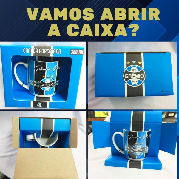 Kit 2Un Caneca Xícara Porcelana Reforçada 300ml Azul Café Chá Escudo Emblemas Grêmio Oficial - BRASFOOT Imagem de Kit 2Un Caneca Xícara Porcelana Reforçada 300ml Azul Café Chá Escudo Emblemas Grêmio Oficial