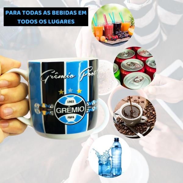 Kit 2Un Caneca Xícara Porcelana Reforçada 300ml Azul Café Chá Escudo Emblemas Grêmio Oficial - BRASFOOT Imagem de Kit 2Un Caneca Xícara Porcelana Reforçada 300ml Azul Café Chá Escudo Emblemas Grêmio Oficial