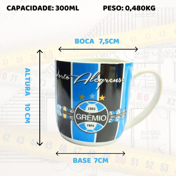 Kit 2Un Caneca Xícara Porcelana Reforçada 300ml Azul Café Chá Escudo Emblemas Grêmio Oficial - BRASFOOT Imagem de Kit 2Un Caneca Xícara Porcelana Reforçada 300ml Azul Café Chá Escudo Emblemas Grêmio Oficial