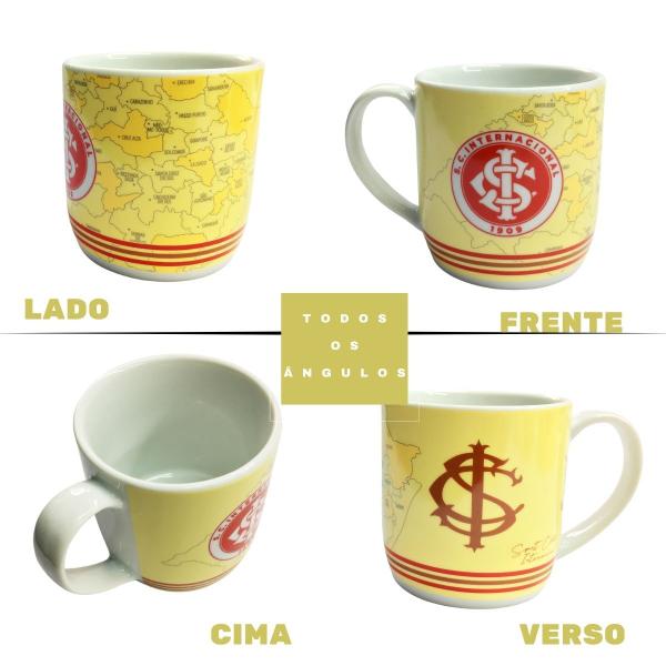 Imagem de Kit 2Un Caneca Xícara Porcelana Reforçada 300ml Café Clube Internacional Mapa Rio Grande do Sul