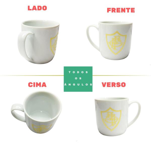 Imagem de Kit 2Un Canecas Porcelana Branca Tricolor 300ml Café Sou Tricolor Fluminense Serie Ouro