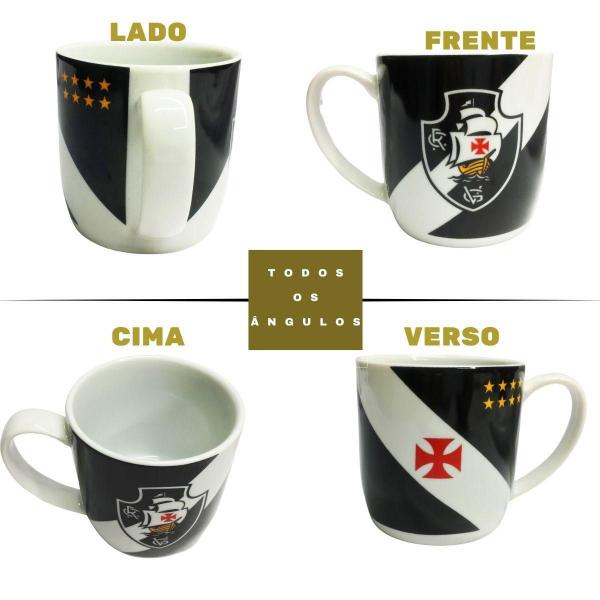 Kit 2Un Canecas Xicara Porcelana 300Ml Café Vasco Preto - Brasfoot Imagem de Kit 2Un Canecas Xicara Porcelana 300Ml Café Vasco Preto