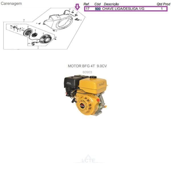 Imagem de Kit 2un Chave Liga/Desliga Motor 5.5/6.5/7/8/13/15HP-500