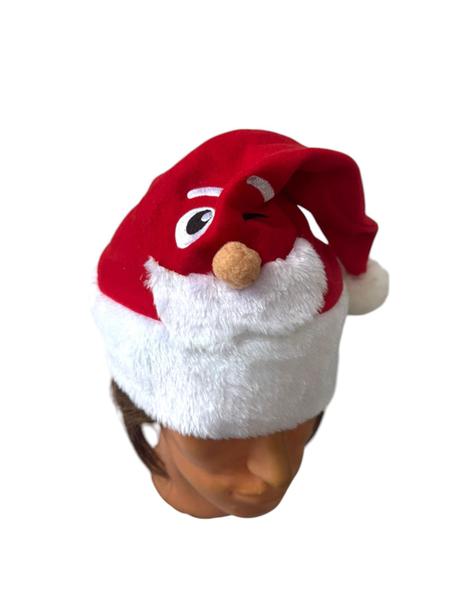 Imagem de Kit 2un Gorro de natal de pelúcia com carinha de papai Noel