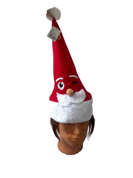 Imagem de Kit 2un Gorro de natal de pelúcia com carinha de papai Noel