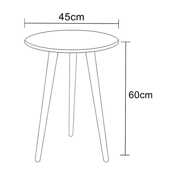 Imagem de Kit 2un Mesas de Canto Lateral Redonda Para Sala Pé Palito Retrô Amarelo