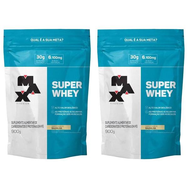 Imagem de Kit 2un Super Whey Protein 900g Max Titanium