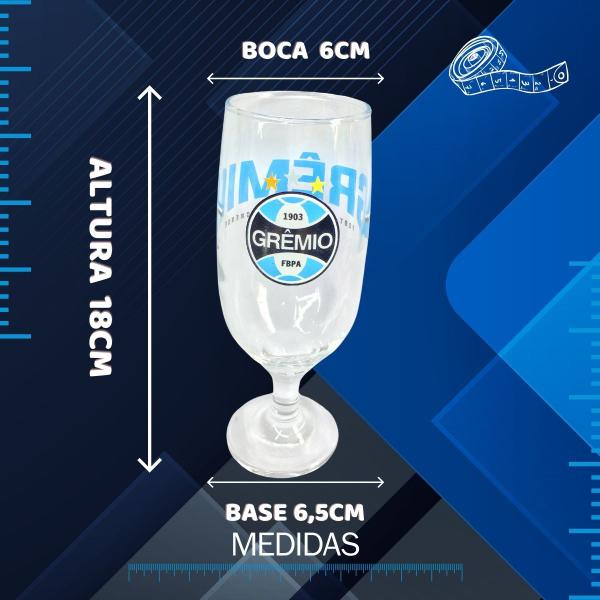 Imagem de Kit 2Un Taça Tulipa Vidro 300ml Reforçado Cerveja Vinho Chopp Time Grêmio Oficial