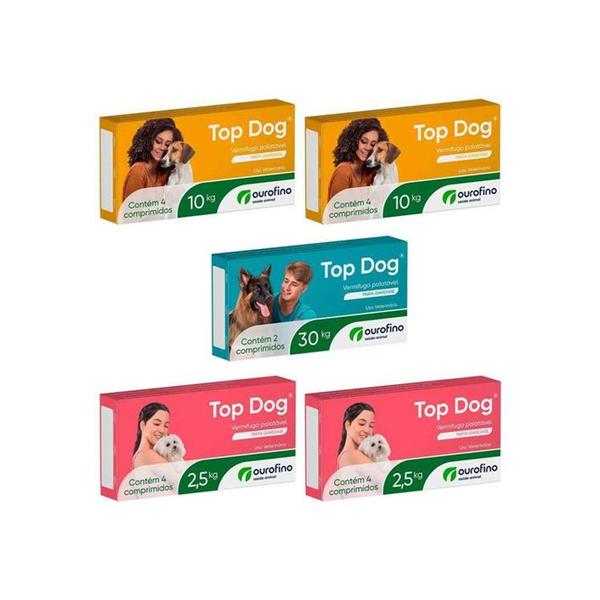 Imagem de Kit 2Un Top Dog 2,5Kg + 2Un Top Dog 10Kg + 1Un Top Dog 30Kg