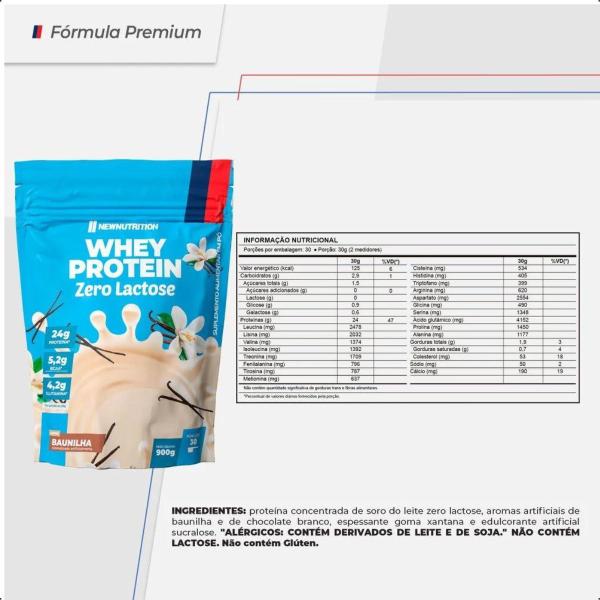 Imagem de Kit 2un Whey Protein Zero Lactose 900g New Nutrition