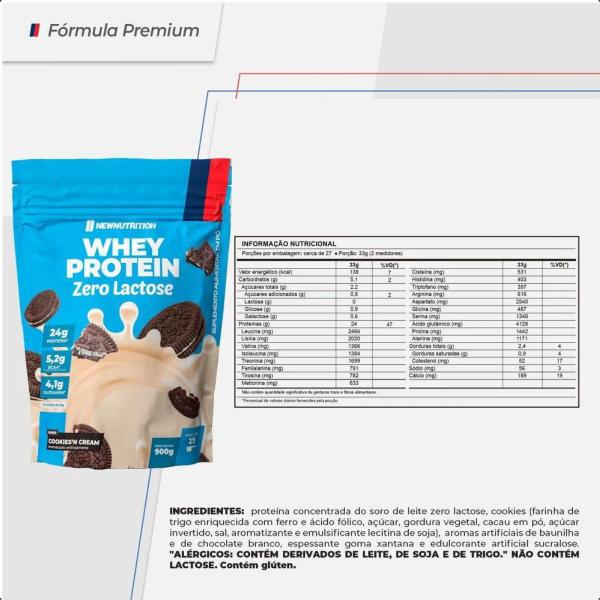 Imagem de Kit 2un Whey Protein Zero Lactose 900g New Nutrition